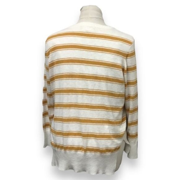Maurice’s Women’s Open Front Striped Lightweight Slub Sweater Cardigan, size L - Picture 5 of 9